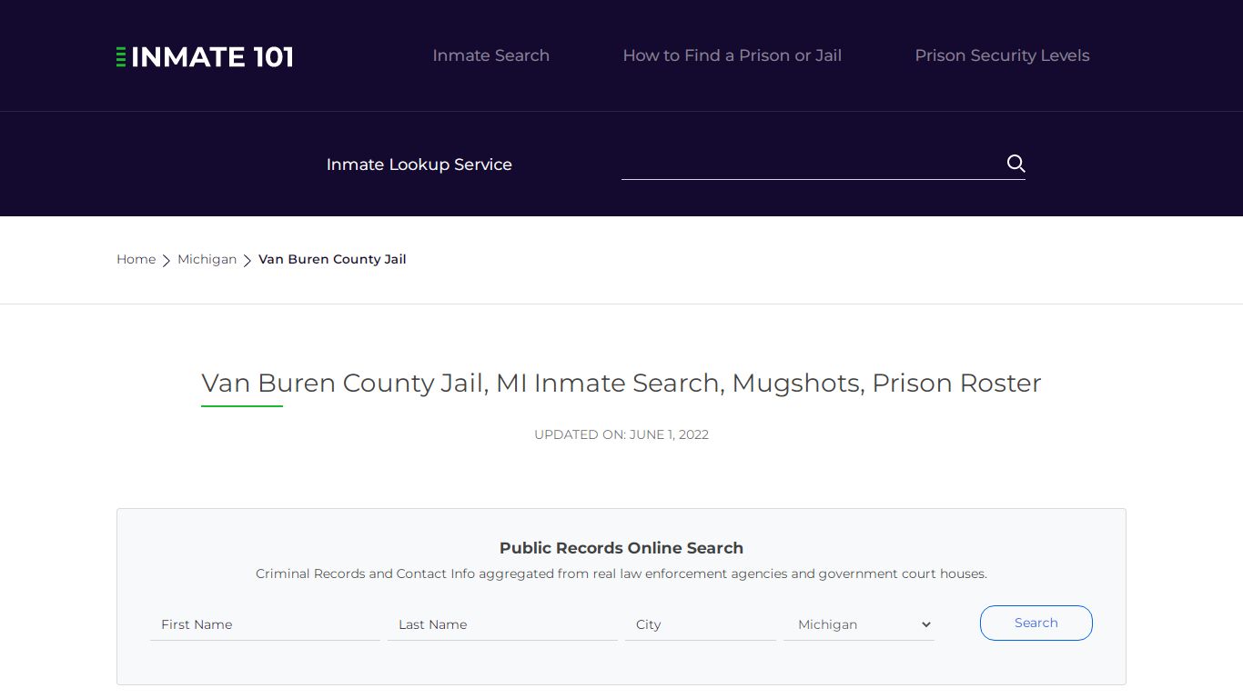 Van Buren County Jail, MI Inmate Search, Mugshots, Prison ...